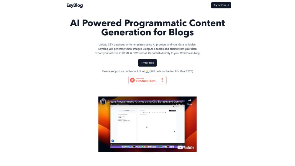 EsyBlog: Dead simple, affordable blogging platform with AI tool.