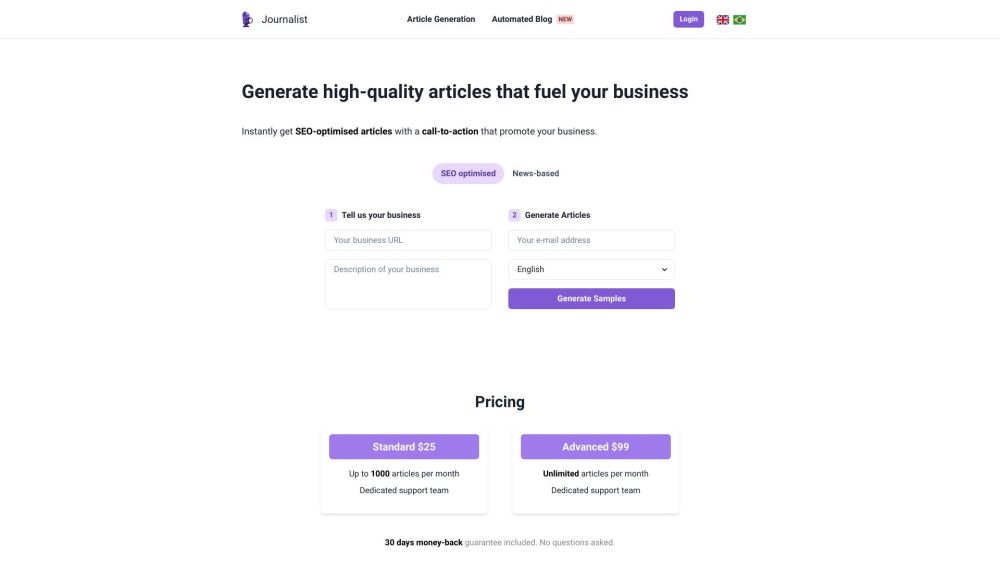 AI Article Generator - Journalist: Instantly Fuel Your Business