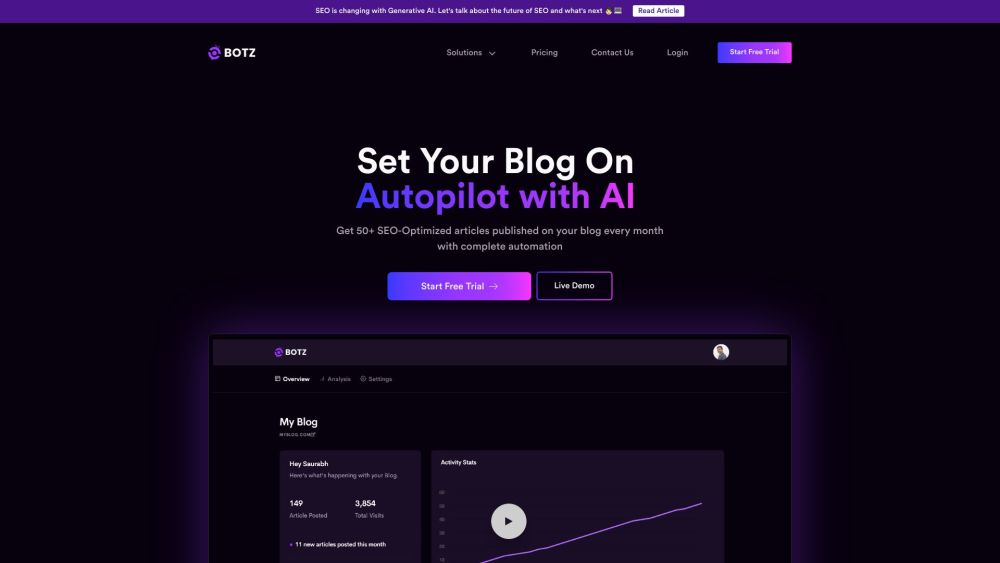 GetBotz: AI Tool for Blog Automation