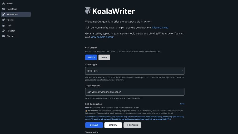 Koala: Ultimate AI Tool for SEOs