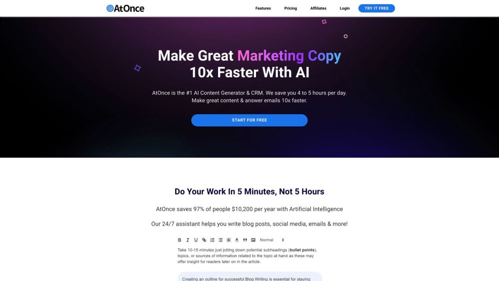 AtOnce: AI Tool for SEO Articles