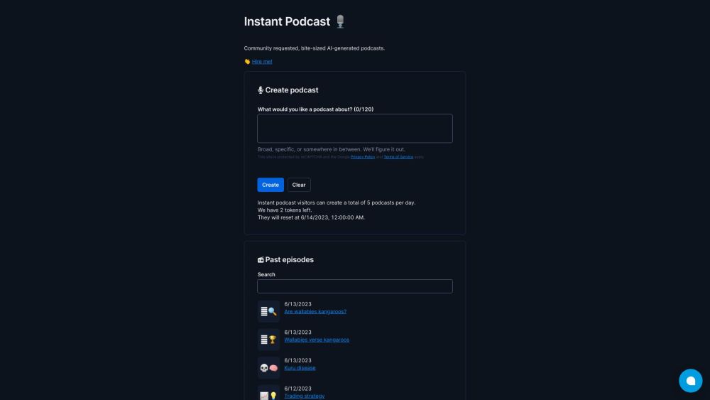 Instant Podcast: AI Tool for Short, Informative Intros