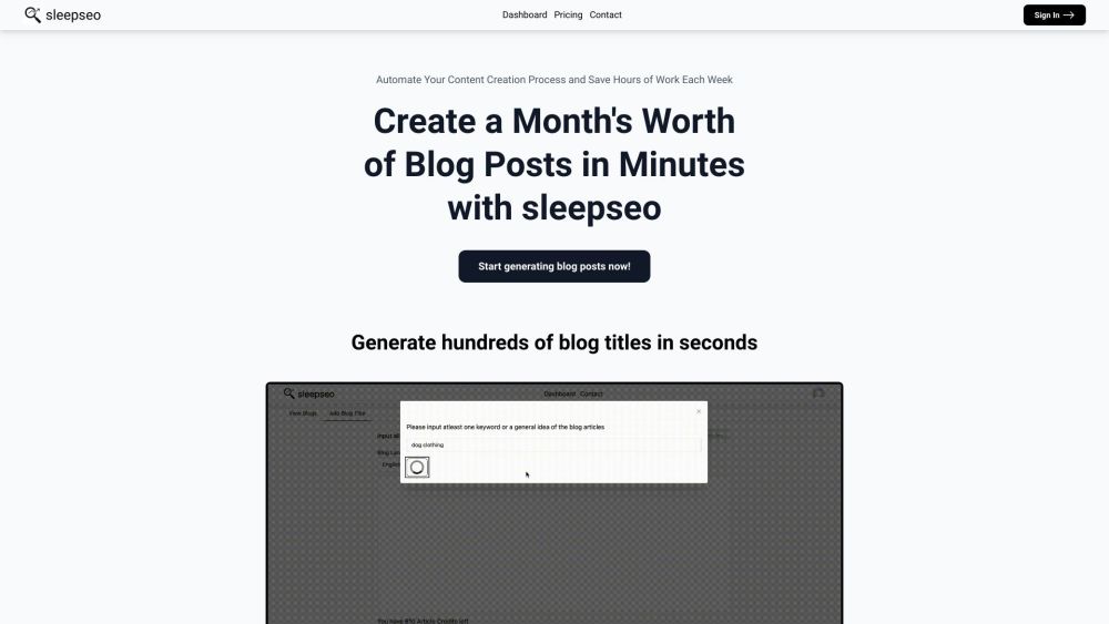 sleepseo: Automate blog posts with AI tool