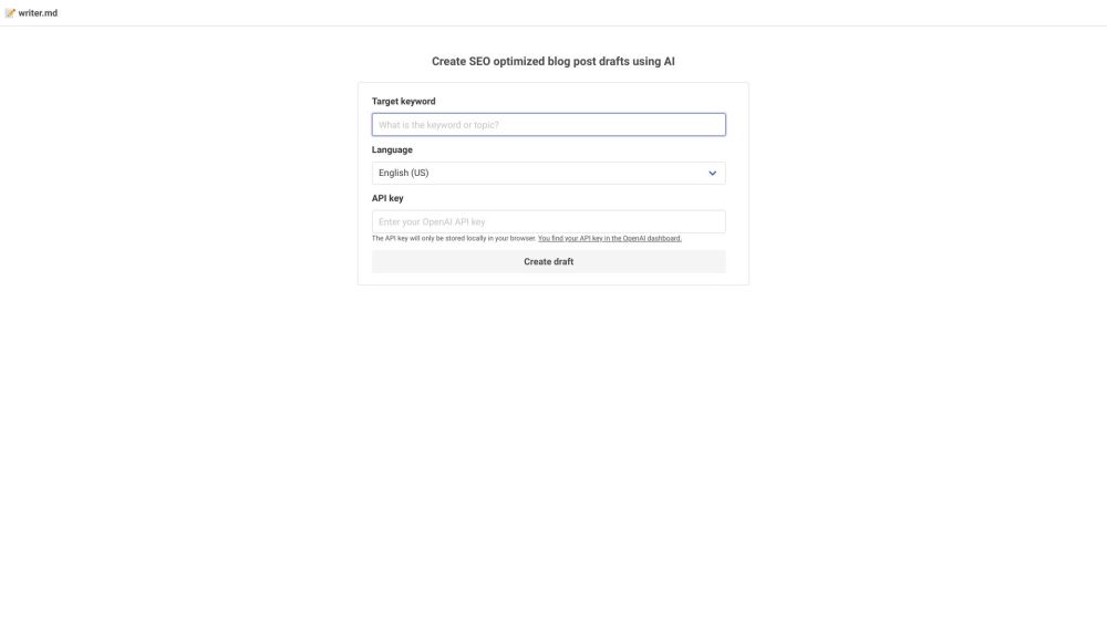 Writer AI: Effortless SEO Blog Drafts