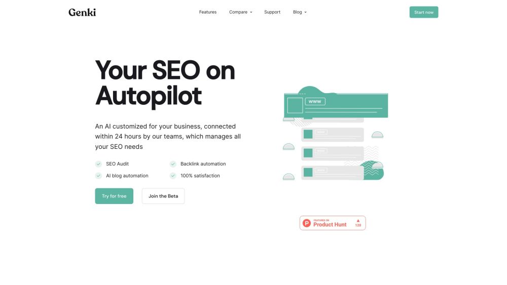 Genki AI SEO Website screenshot