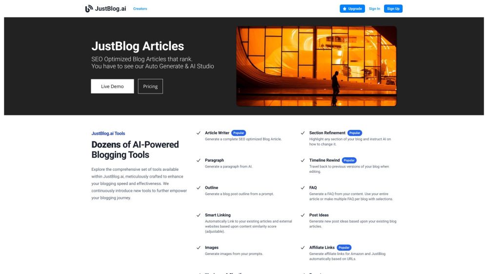 JustBlog.ai: #1 AI Blogging & Free Blog Creator