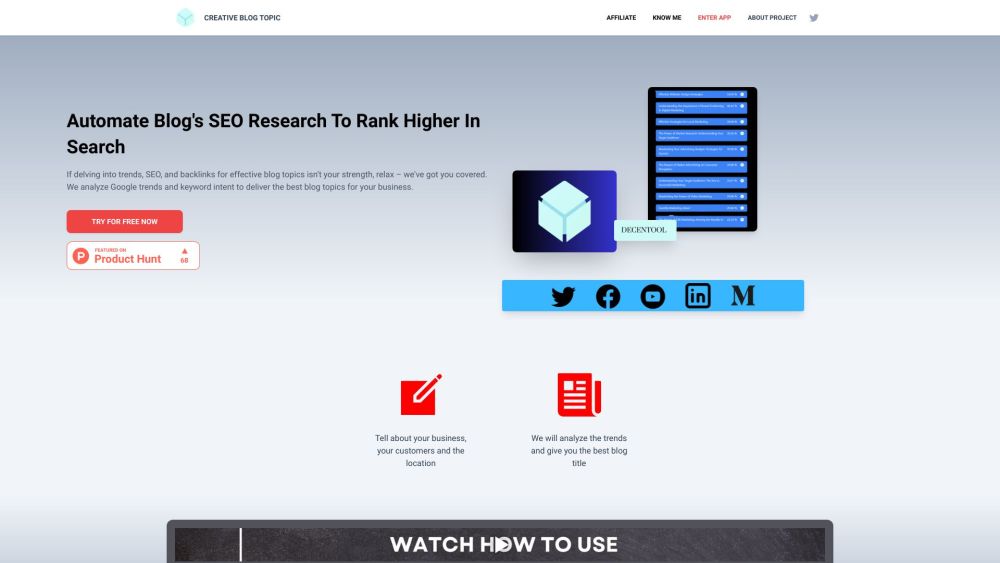 Creativeblogtopic: AI Tool for Automated SEO, Keywords, and Trends