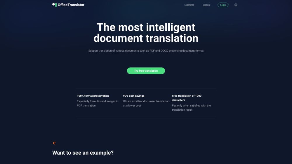 Office Translator Website screenshot