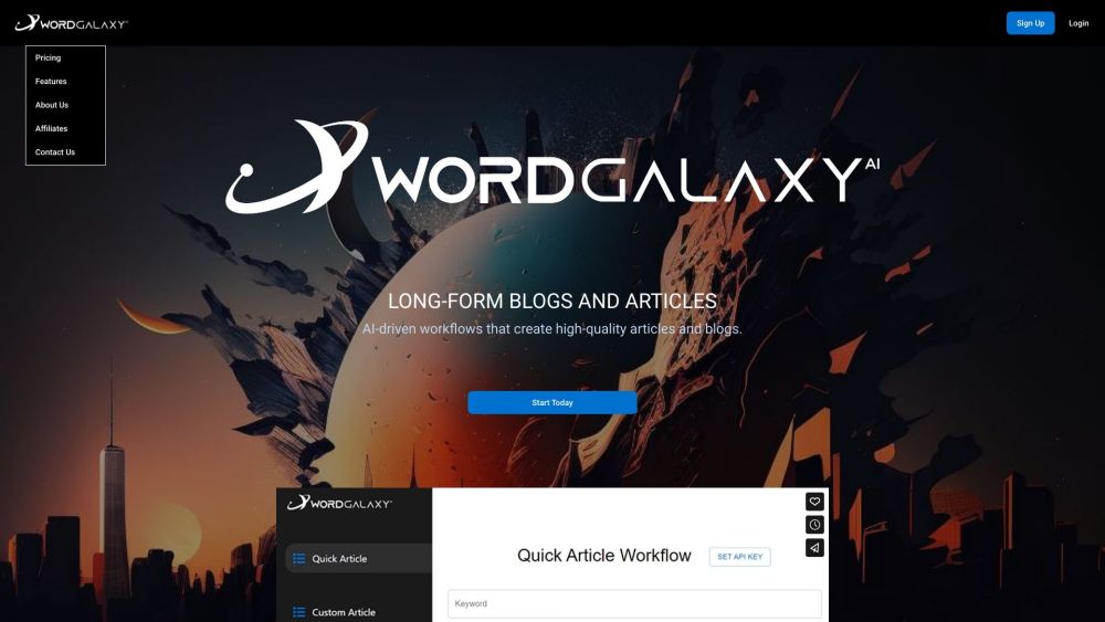 Wordgalaxy: AI Tool for High-Quality SEO