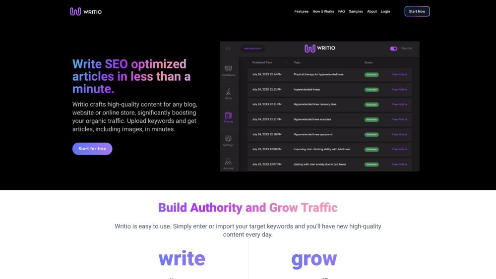 Writio: AI Tool for Blogs & Websites