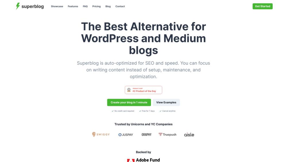 Superblog: Insanely Fast Blogging Platform & AI Tool