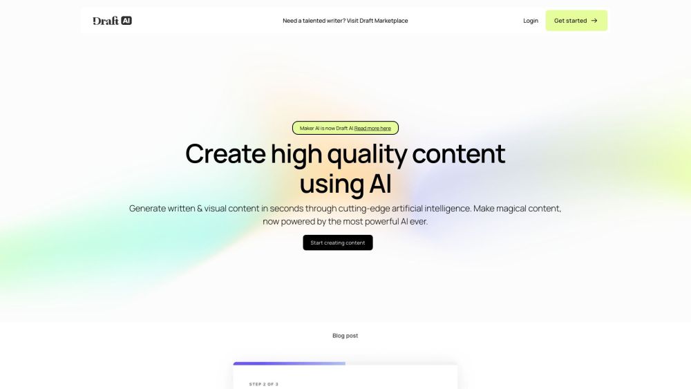 Draft AI: Generate Content in Seconds with AI Tool