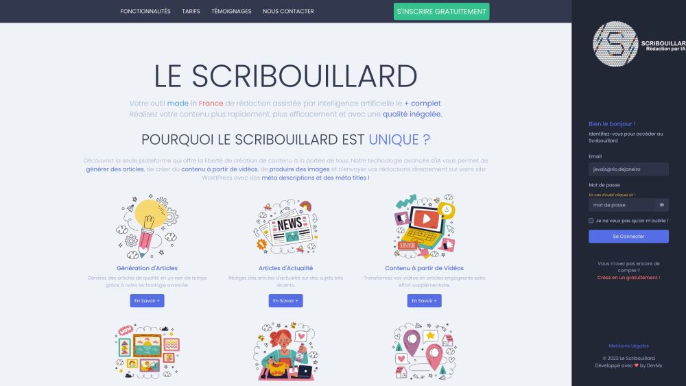 Le Scribouillard - AI Tool for Content Creation