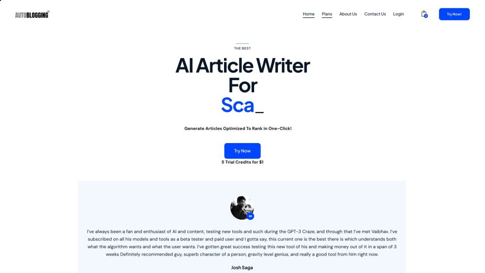 Autoblogging.ai: AI Tool for Optimized Articles