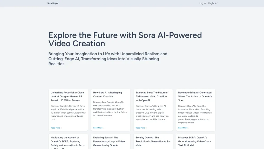 Sora Depot: Future of Video Creation & AI Tool