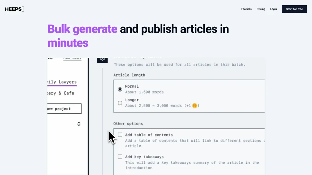 Heeps: AI Tool for Efficient Content Creation