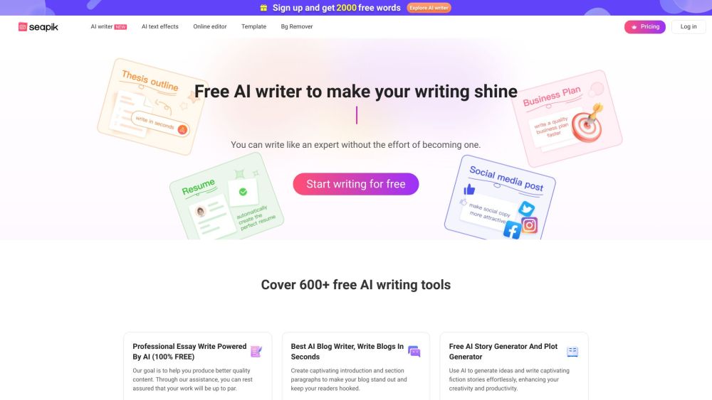 Seapik AI Writer: Free AI Tool for Text Generation