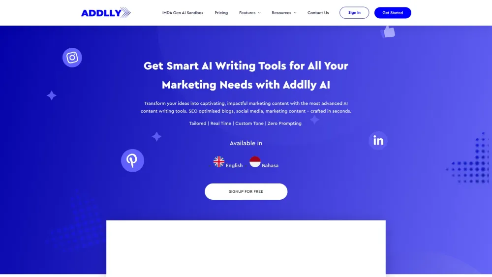 Addlly AI: Empower businesses with AI tools