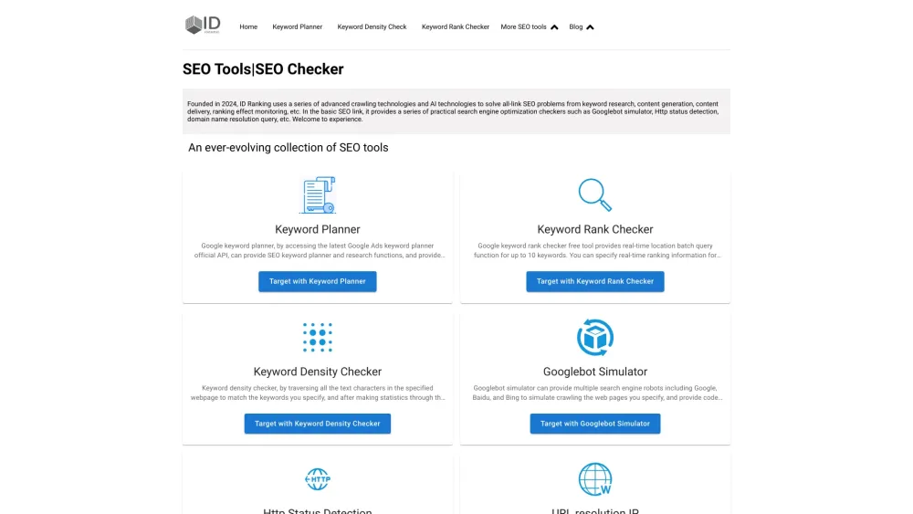 ID Ranking: AI Tool for SEO - Keyword Ranking, Planner, Content Density