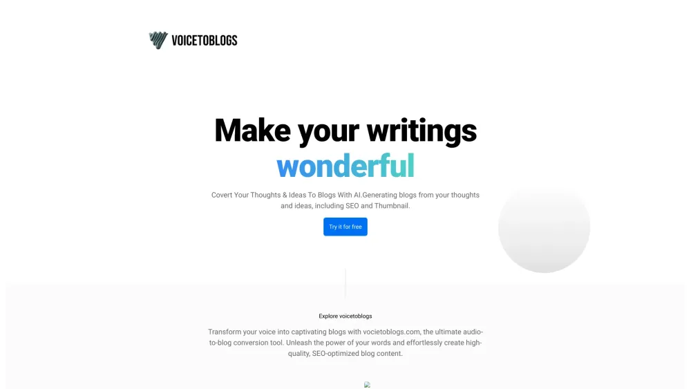 VoiceToBlogs: AI Tool for Structured Blog Posts