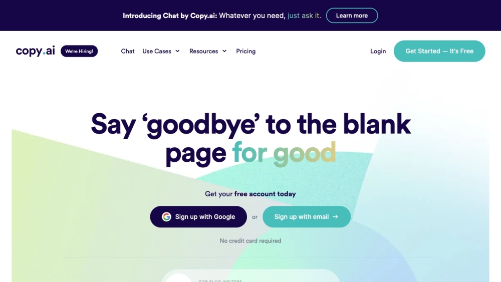 Copy.ai: AI Tool for High-Quality Marketing Copy