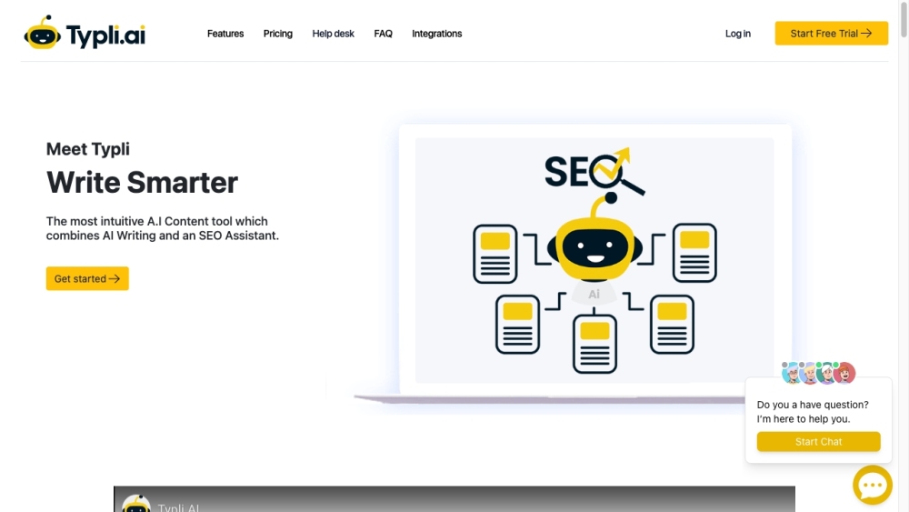 Typli.Ai - AI Writer & SEO Writing Assistant Website screenshot