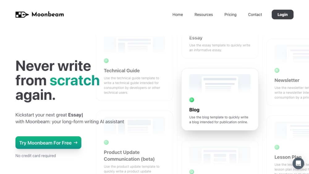 Moonbeam - AI Writing Assistant: Create Long-Form Content with Ease