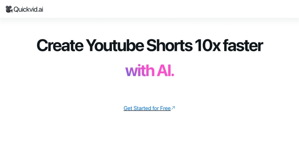 QuickVid: AI-Powered Platform for YouTube Shorts