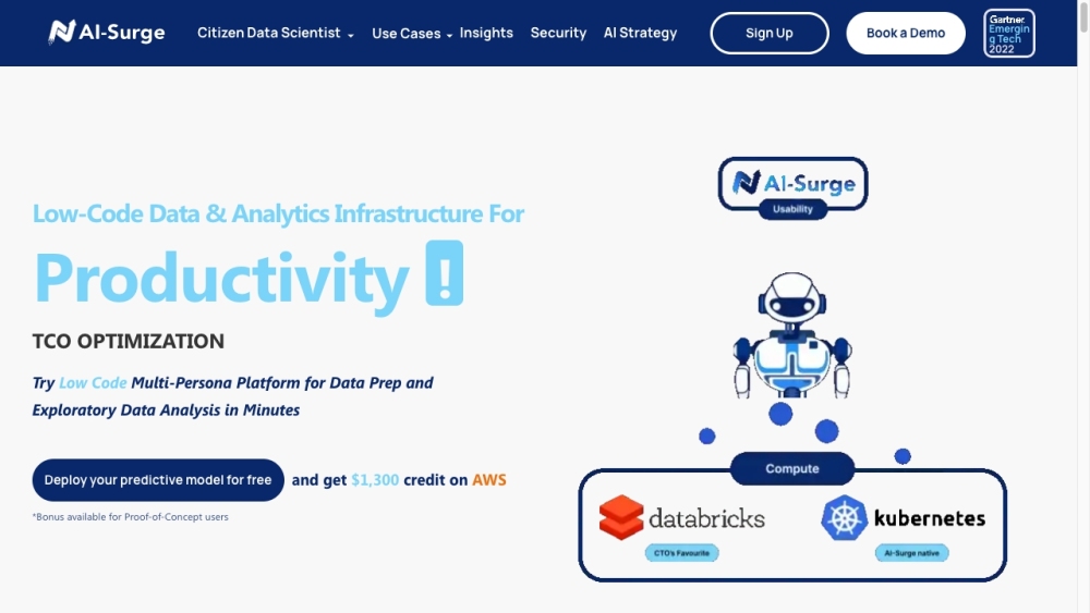 AI Surge Cloud: Boost Agility & Flexibility 5-10x with Low-Code Data Fabric Platform - AI Tool