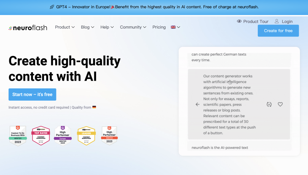 neuroflash: Top AI Tool for Quality Content