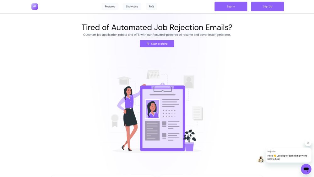 MajorGen: The #1 AI-Powered Resume Creator Website