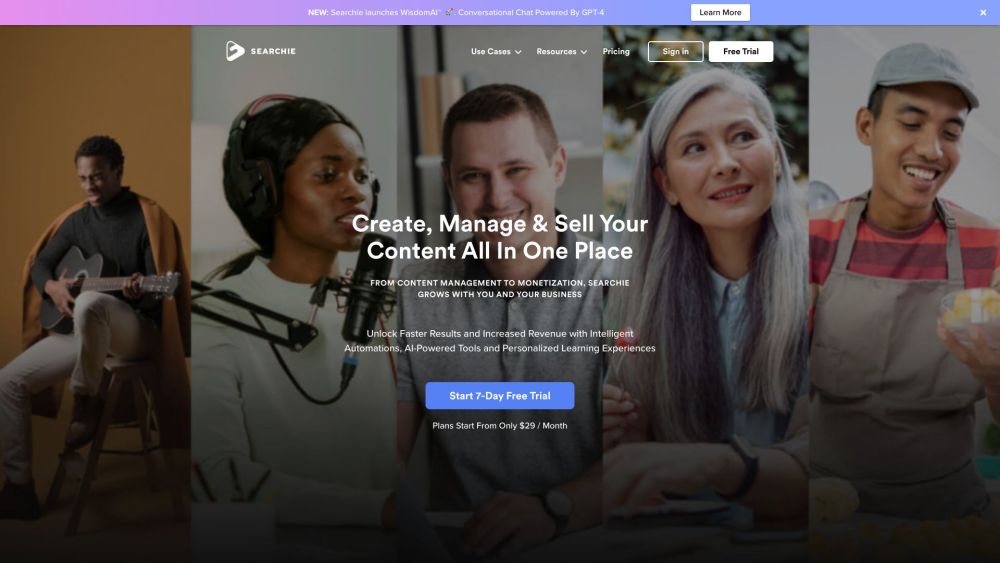 Searchie: AI Tool for Content Creation, Management, and Sales