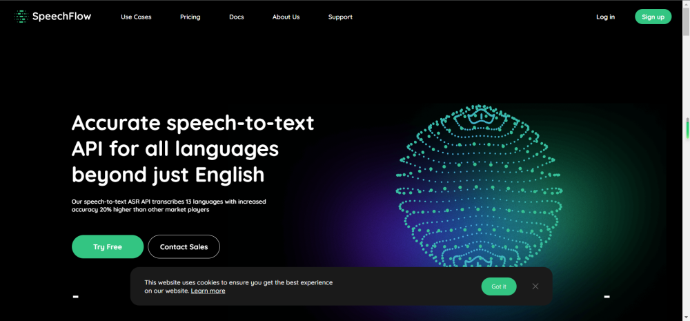 SpeechFlow: AI Tool for Speech to Text & API