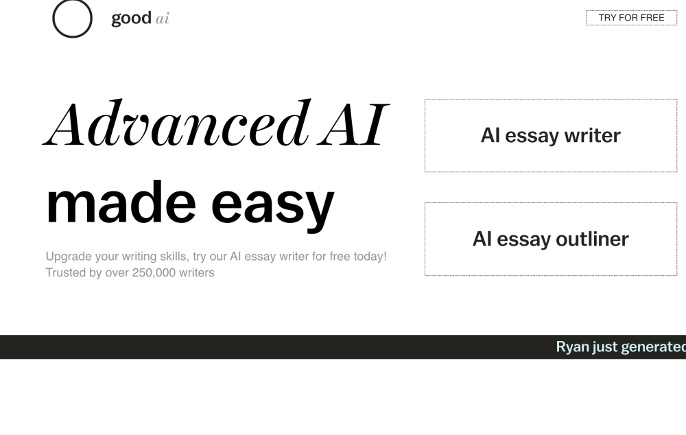 The Good AI: AI Tool for Fast Essay Writing