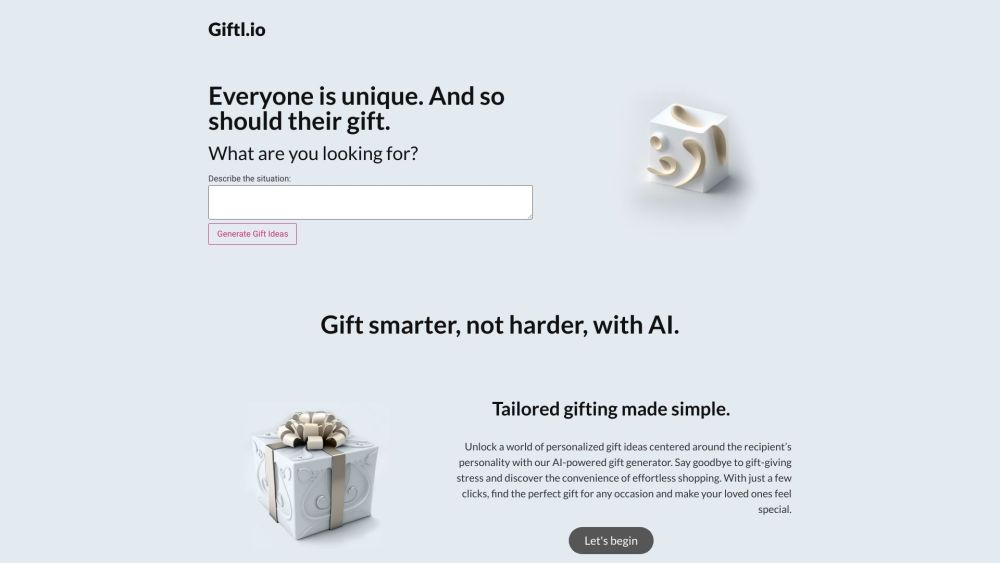 Giftl.io: AI Tool for Perfect Gift Ideas