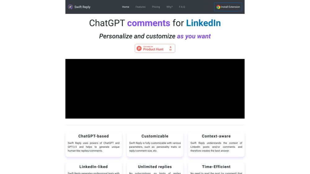 Swift Reply: Product Name ai tool LinkedIn posts