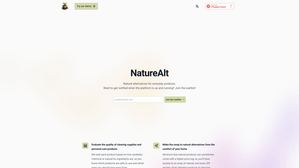 NatureAlt: Switch to Natural Products with AI Tool