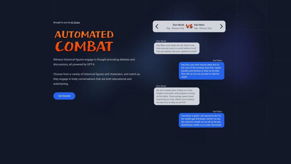 Automated Combat: Historical Debates AI Tool