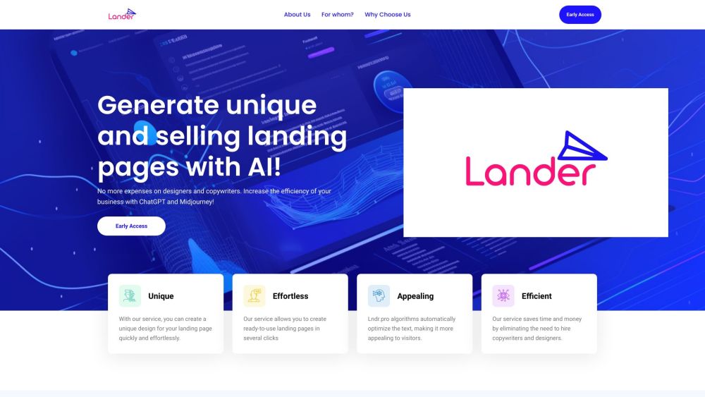 Lander: AI Tool for Instant Landing Pages