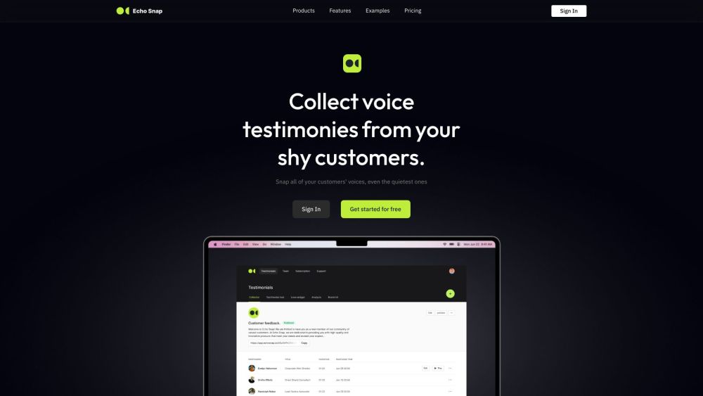 Echo Snap: AI Tool for Collecting Voice Testimonials