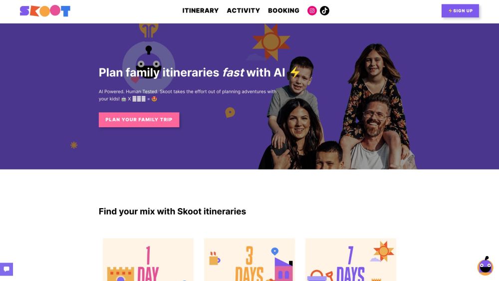 Skoot: Effortless AI Tool for Family Adventures