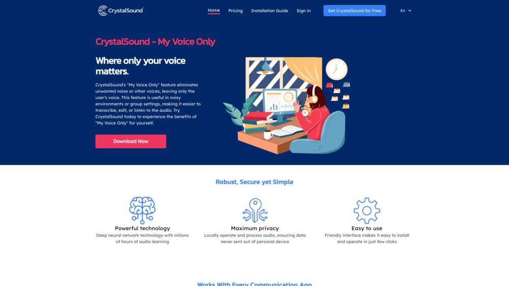 CrystalSound: AI Tool for Noise Reduction & Voice Isolation