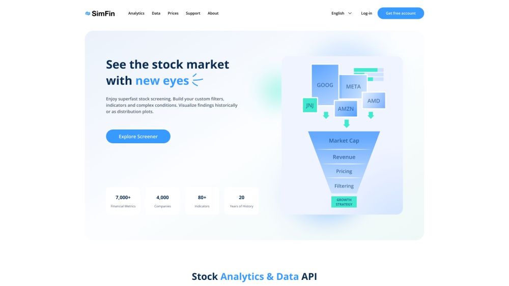 SimFin: AI Tool for Stock Analysis & Data Insights