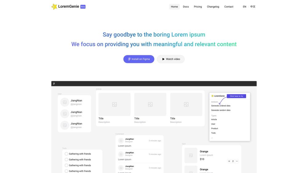 LoremGenie for Figma: AI Tool for Realistic Design Content