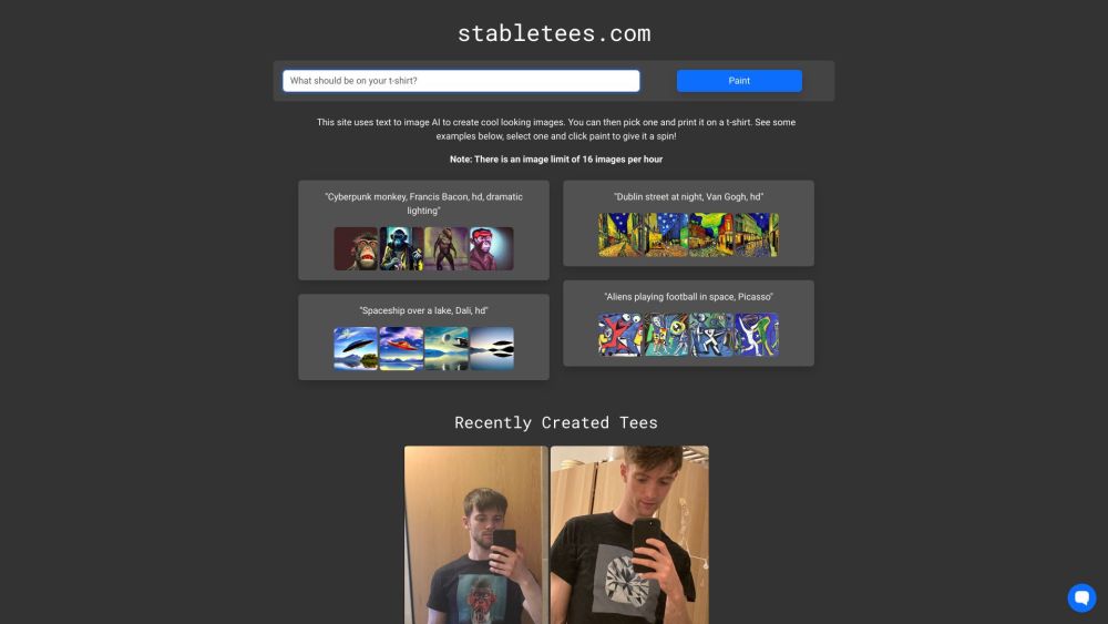 StableTees: Unique T-Shirts with AI Tool