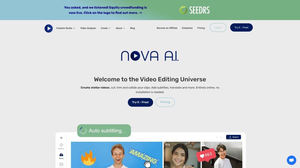 Nova A.I.: AI Video Editing & Logging Software