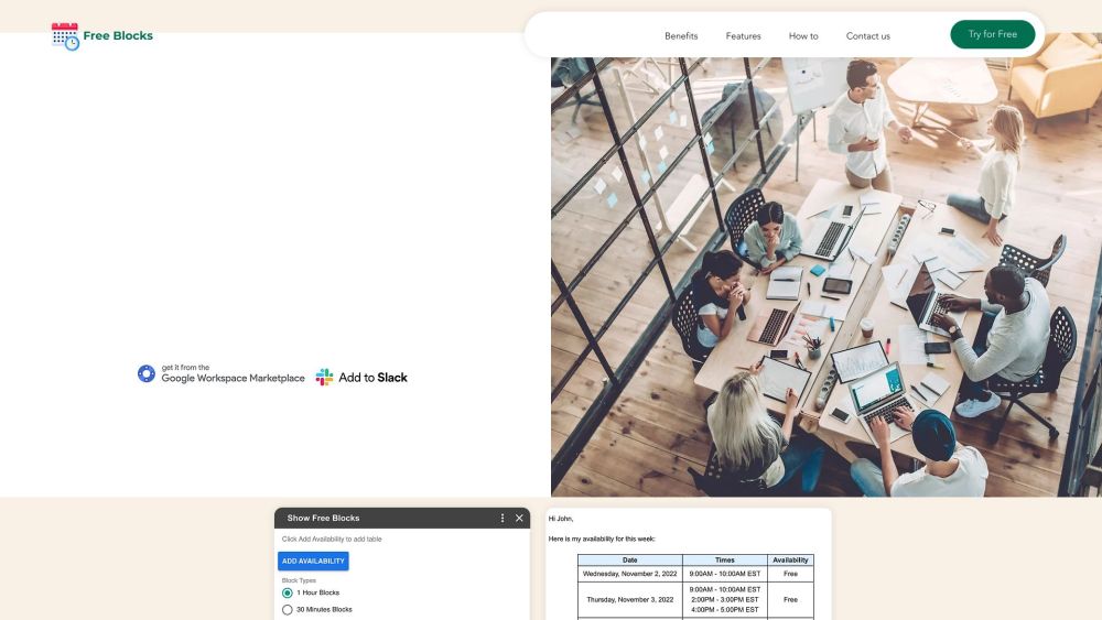 Free Blocks: AI Tool for Sharing Calendar Availability