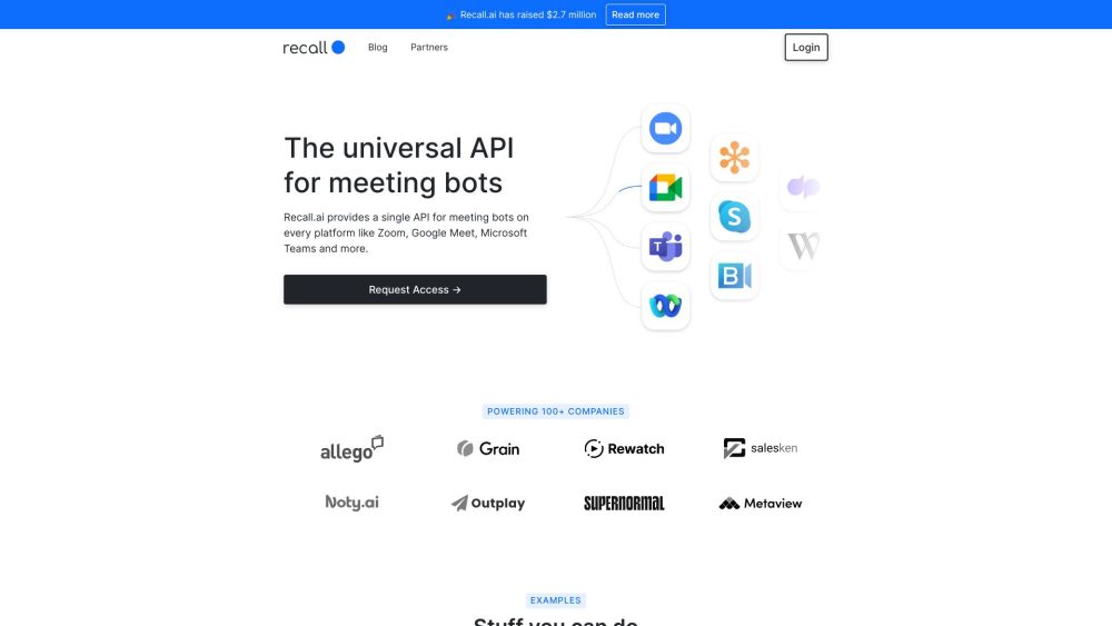 Recall.ai: Universal AI Tool API for Meetings