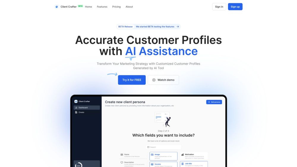 Client Crafter: AI Tool for Accurate Customer Profiles & Visually Appealing Layouts