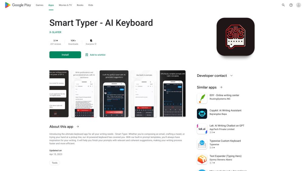 Smart Typer: AI Tool for Enhanced Android Typing